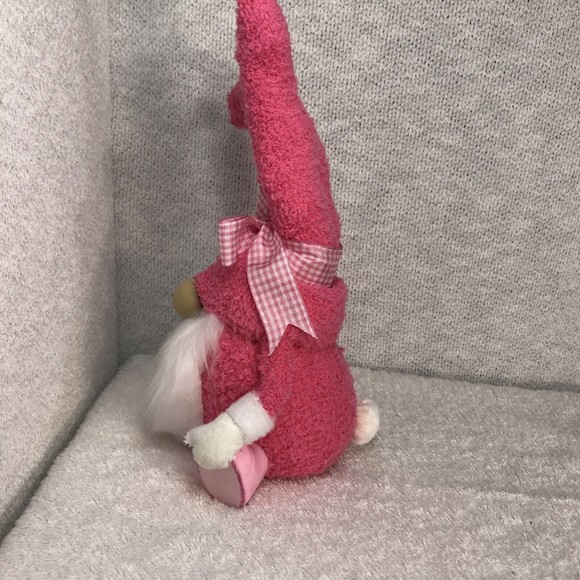 Handmade Pink Plush Easter Rabbit Gnome Egg Basket & Eggs Home Decor Eggs Gnome - Picture 5 of 7